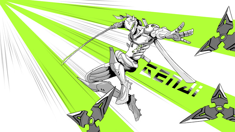 Robotic Ninja Character — Green