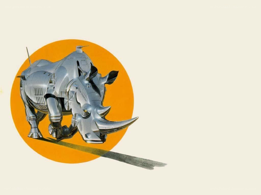 robotic rhinoceros illustration