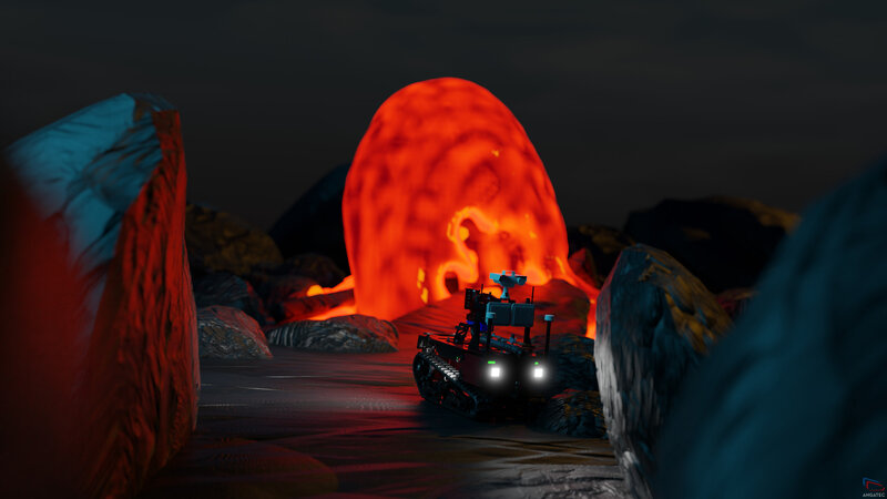Robotic Rover on Alien Planet — Red