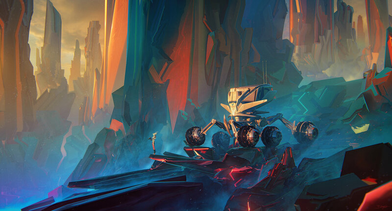 Robotic Rover on Alien Planet