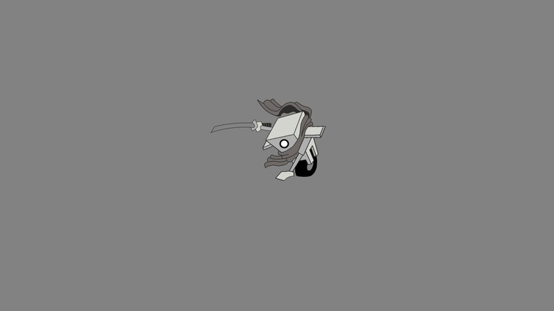 Robotic Samurai Character — Gray, Neutral