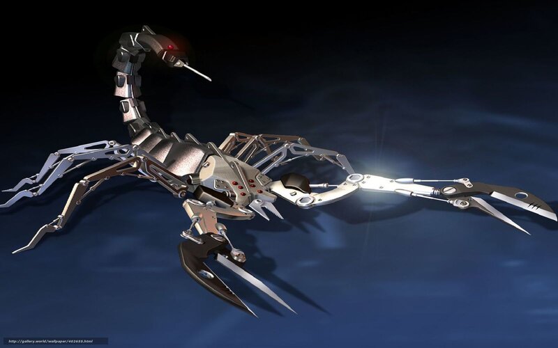 robotic scorpion in dark setting
