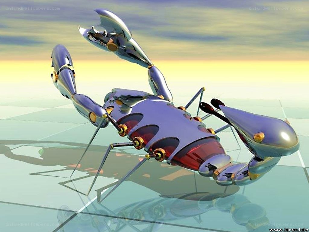 robotic scorpion on glass