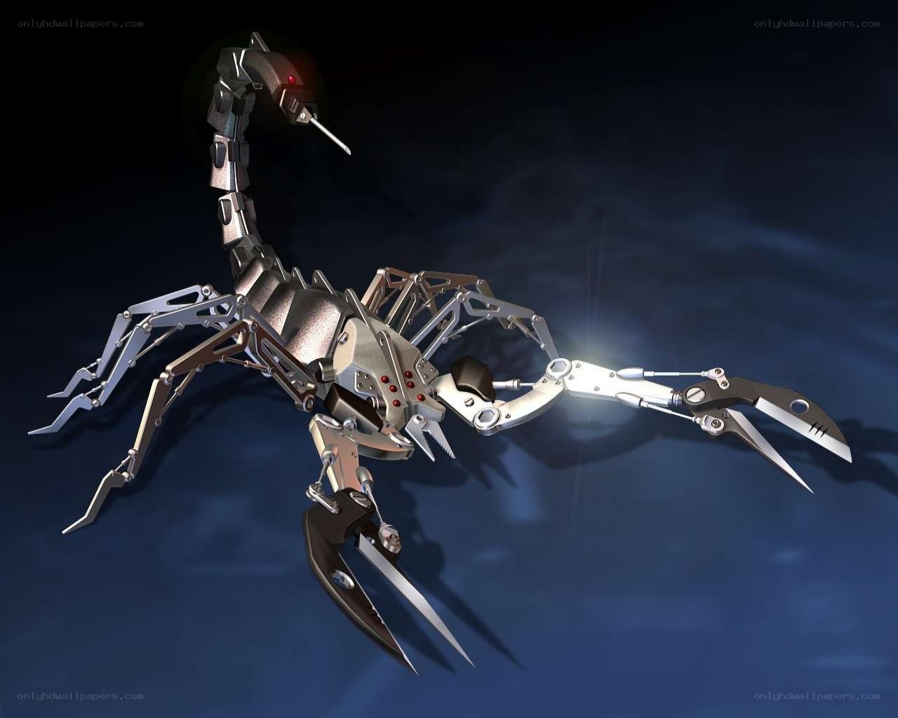 robotic scorpion with glowing eyes
