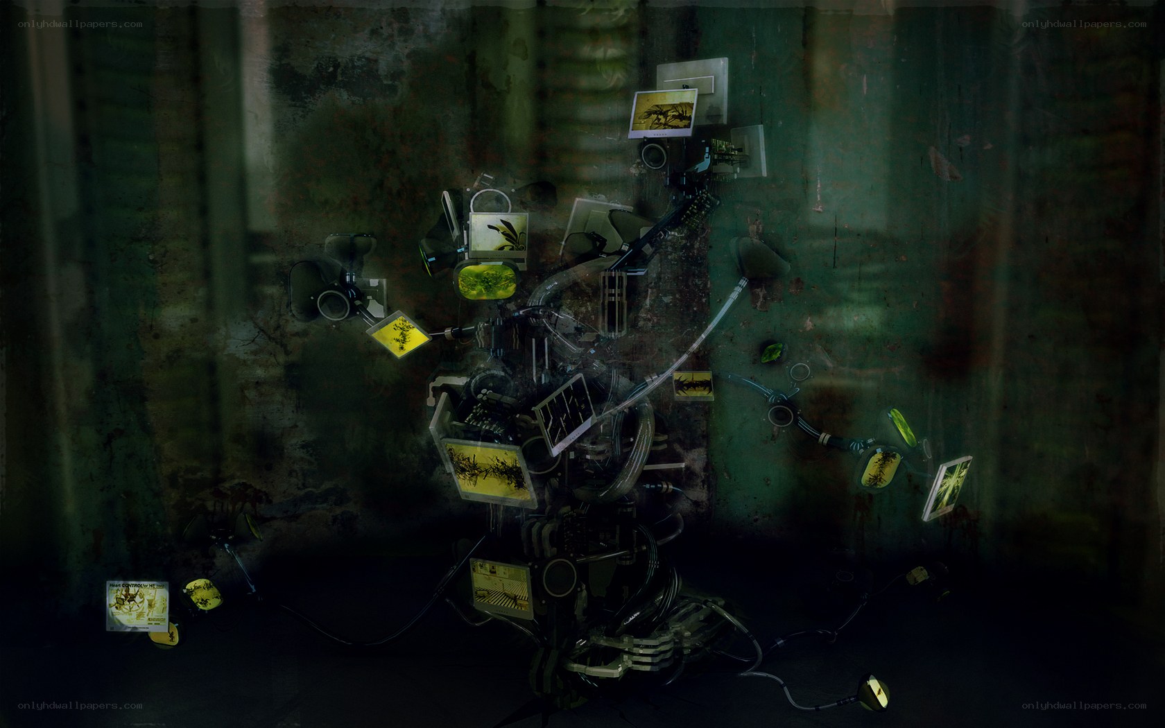 robotic sculpture with screens