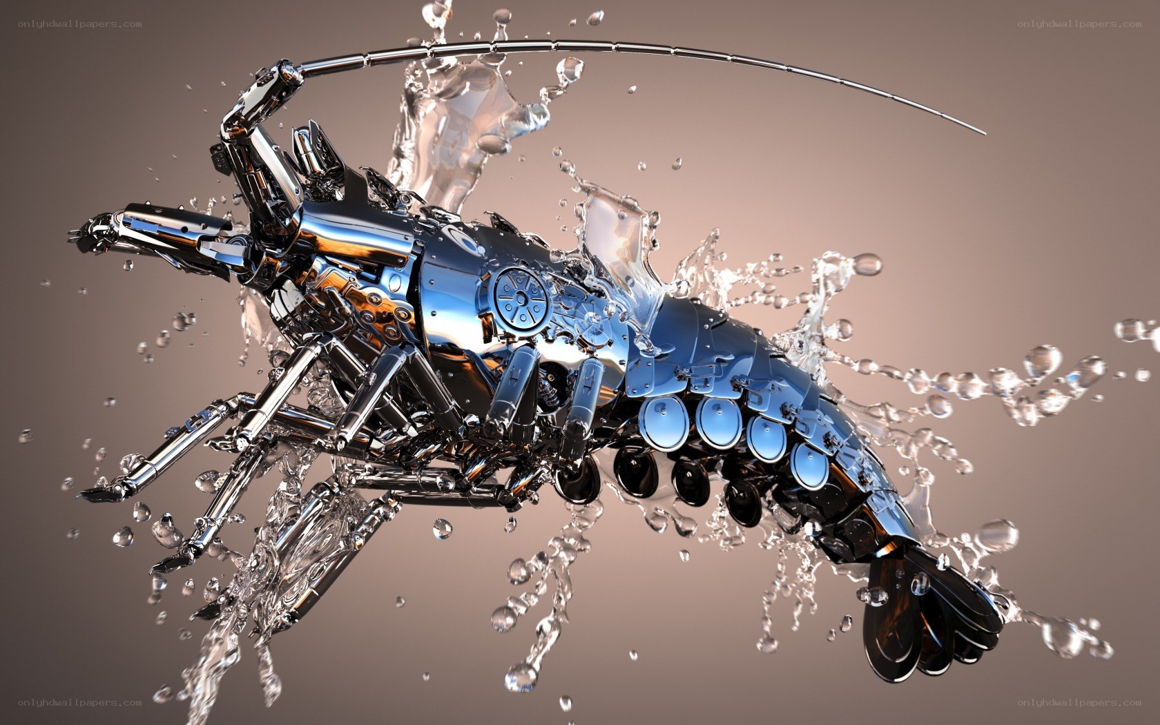 robotic shrimp in water