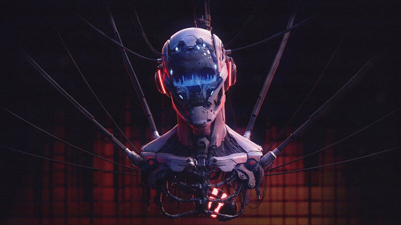 Robotic Skull Head