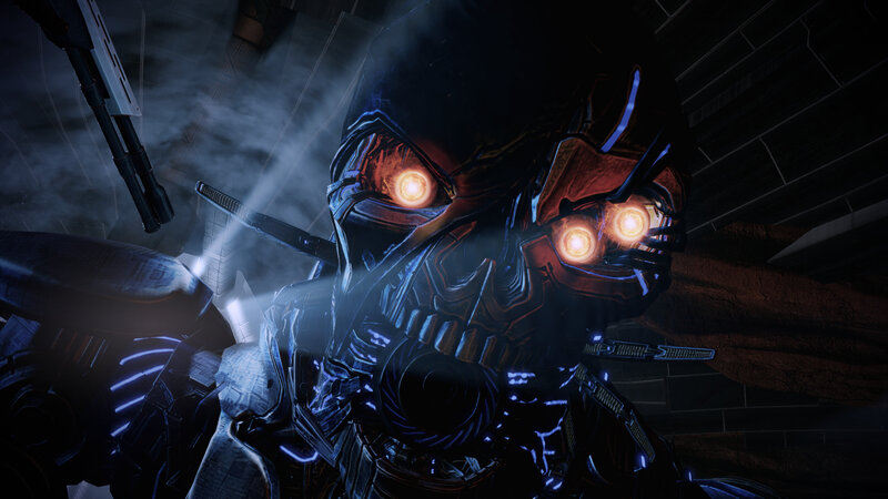 Robotic Skull with Glowing Eyes