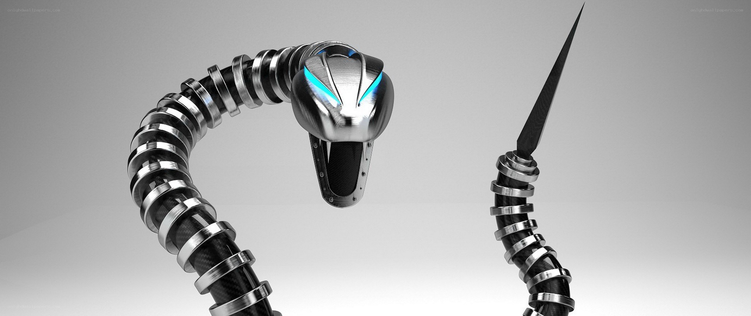 robotic snake with glowing eyes