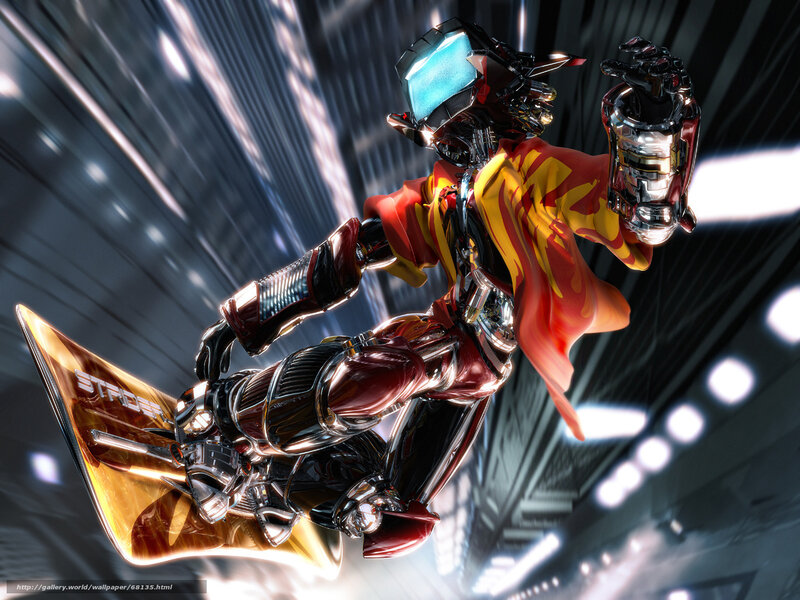 robotic snowboarder in motion