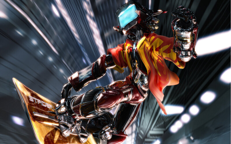 Robotic Snowboarder — Red