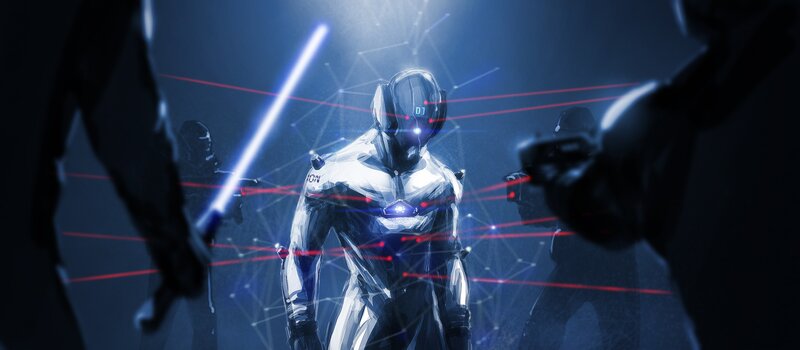 Robotic Soldier in Combat