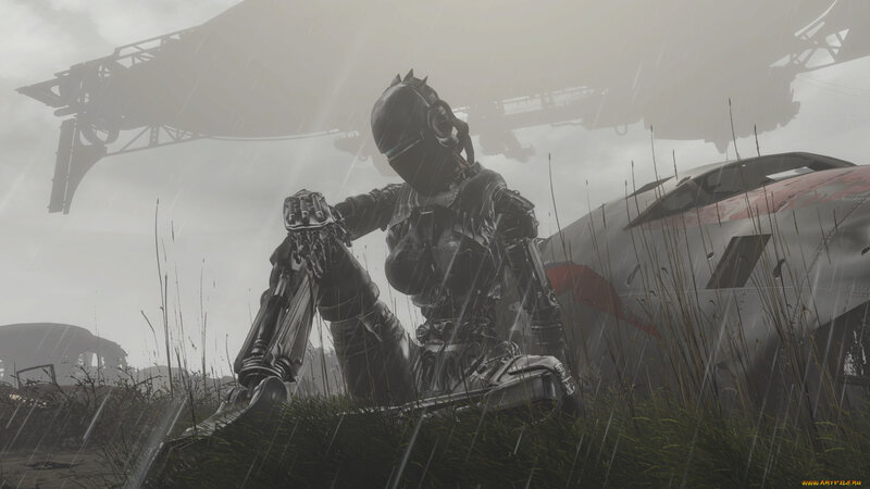 Robotic Soldier in Rain