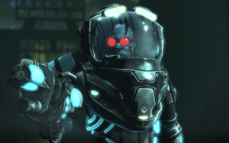 Robotic Soldier with Glowing Eyes