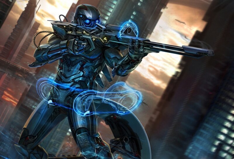 Robotic Soldier with Rifle