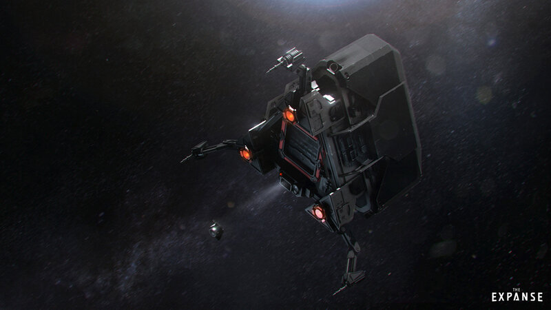 Robotic Spacecraft in Space — Black