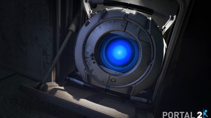 Robotic Sphere with Blue Light — Dramatic
