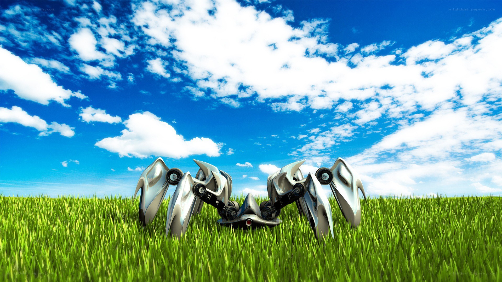 robotic spider in a field