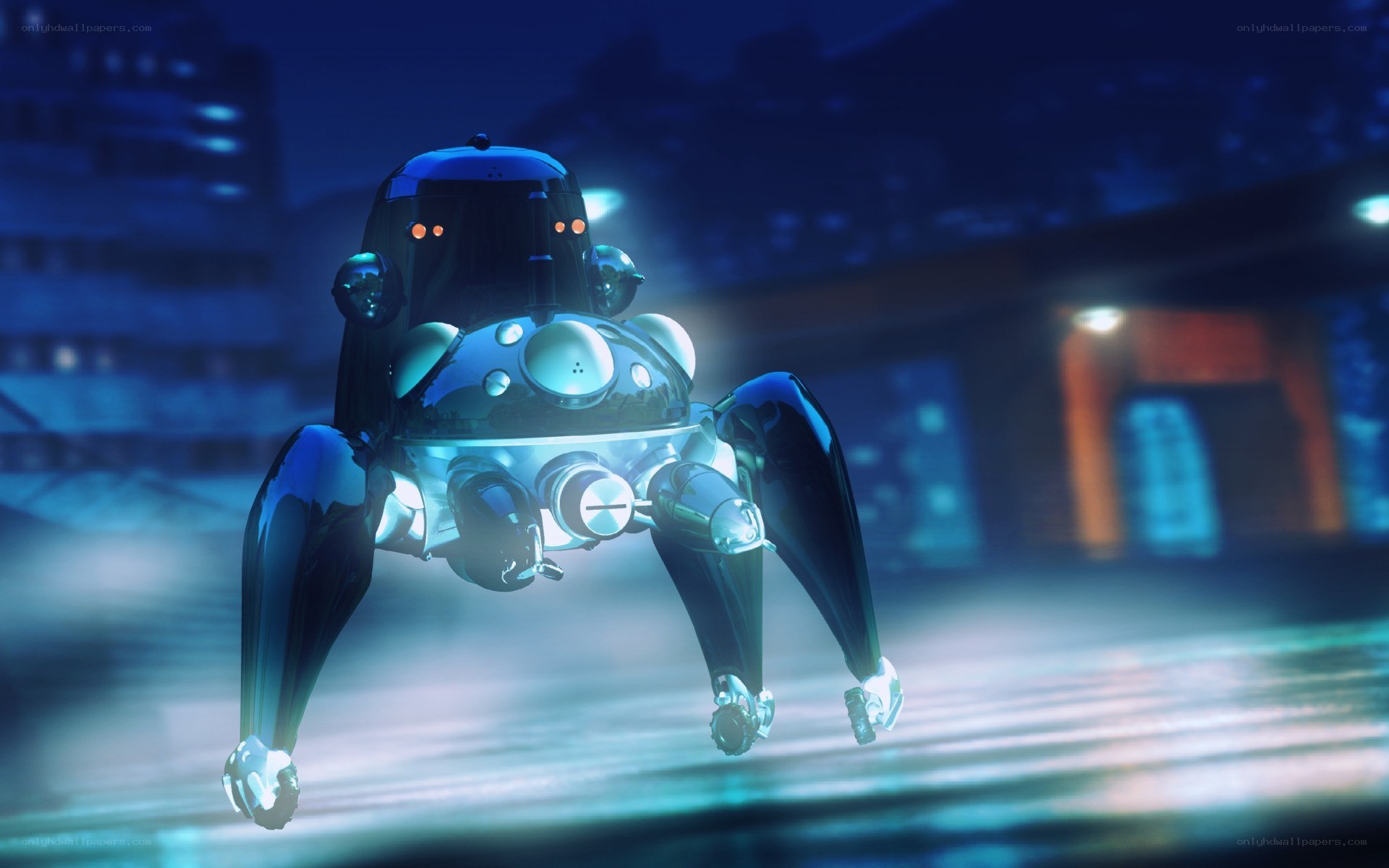 robotic spider in city