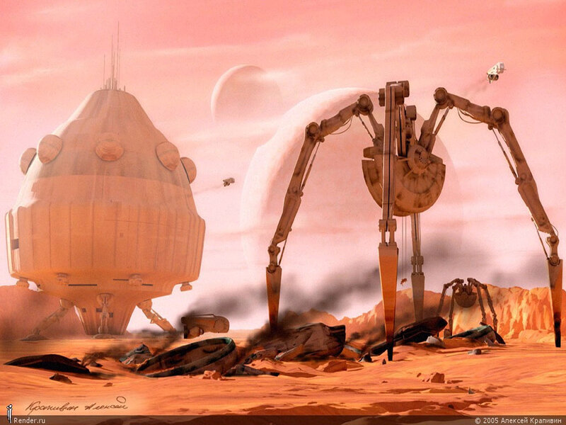 Robotic Spider on Alien Planet