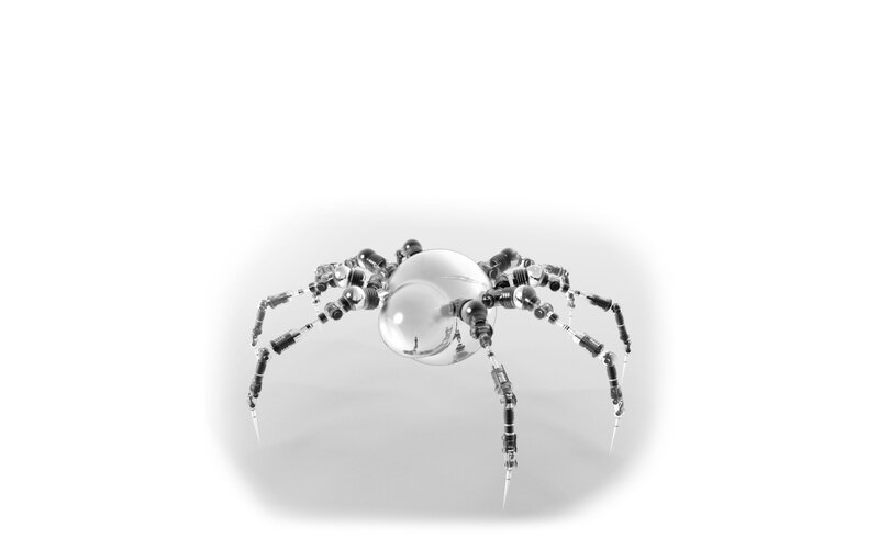 robotic spider with glass body