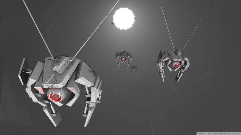 Robotic Spiders in Dark Room