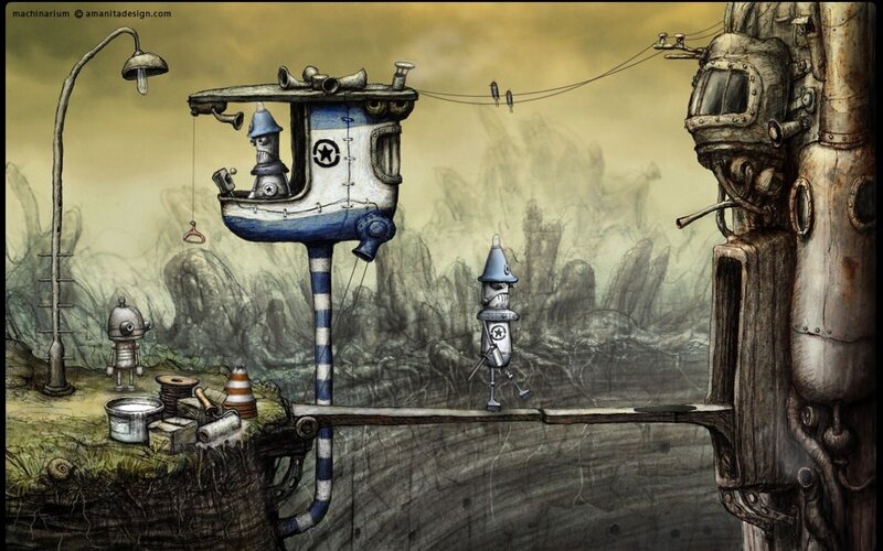 robotic steampunk landscape