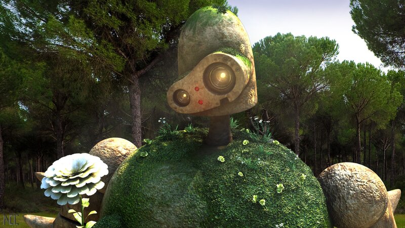robotic turtle in forest