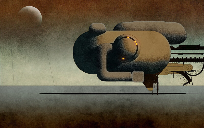 robotic vehicle on alien planet