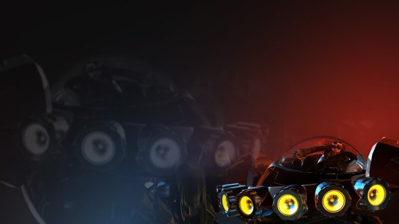 robotic vehicles in dark tunnel