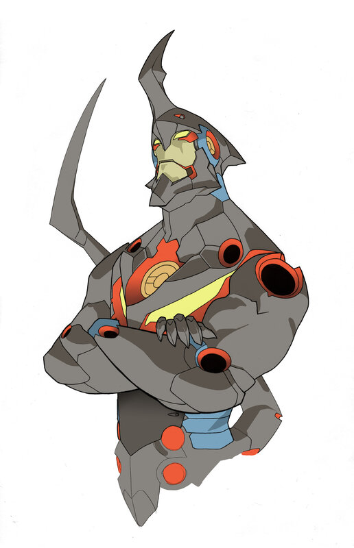 robotic warrior character