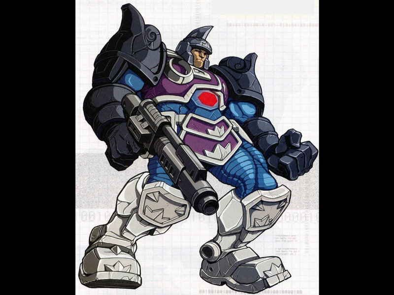 Robotic Warrior Character — Blue