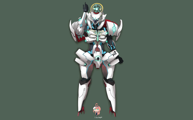 robotic warrior character design