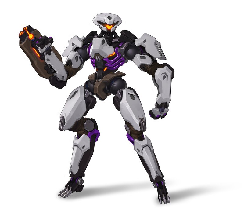 Robotic Warrior Figure — White