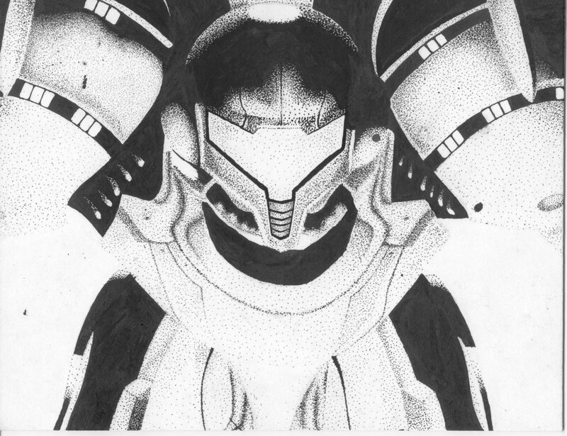 robotic warrior illustration