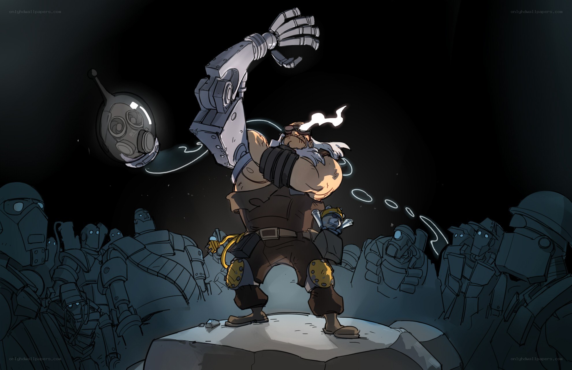 robotic warrior in battle