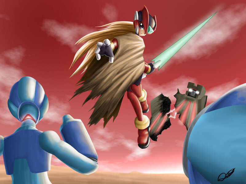 Robotic Warrior in Battle — Red, Dramatic