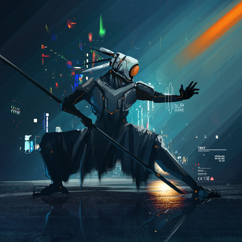 Robotic Warrior in City