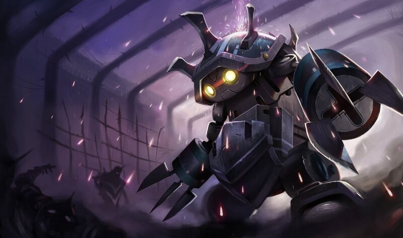 robotic warrior in dark corridor