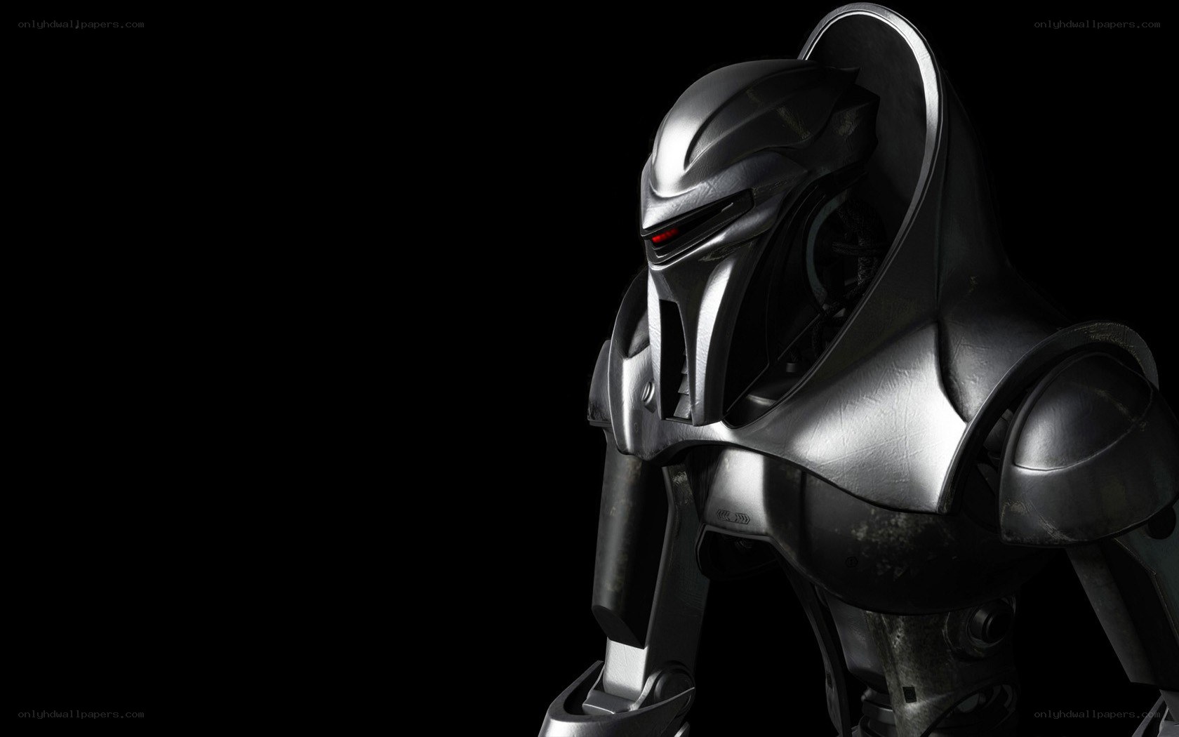 robotic warrior in dark setting
