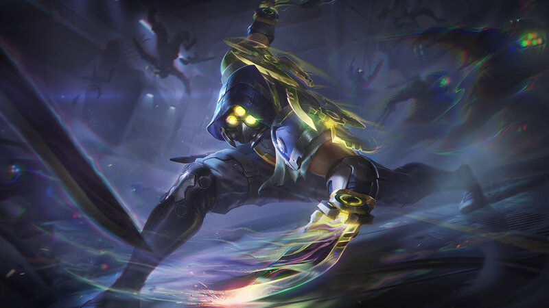 Robotic Warrior in Motion — Purple, Dramatic