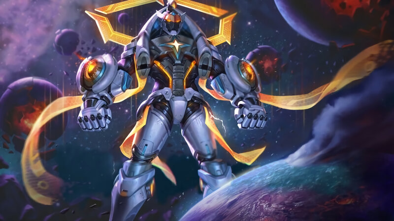 Robotic Warrior in Space — Purple