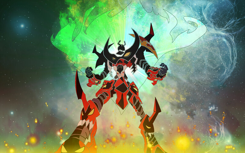 robotic warrior in space