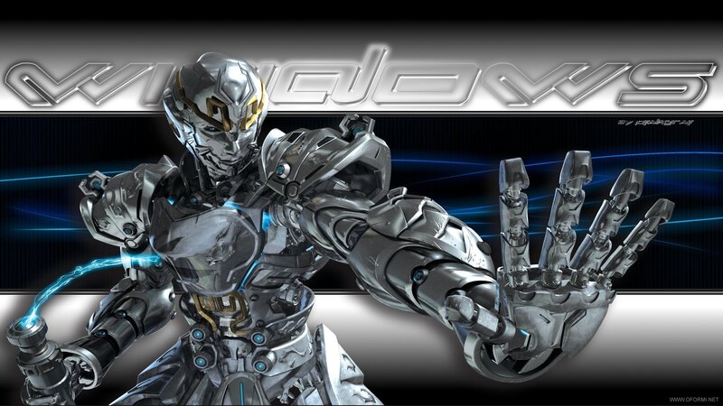 robotic warrior with energy blade