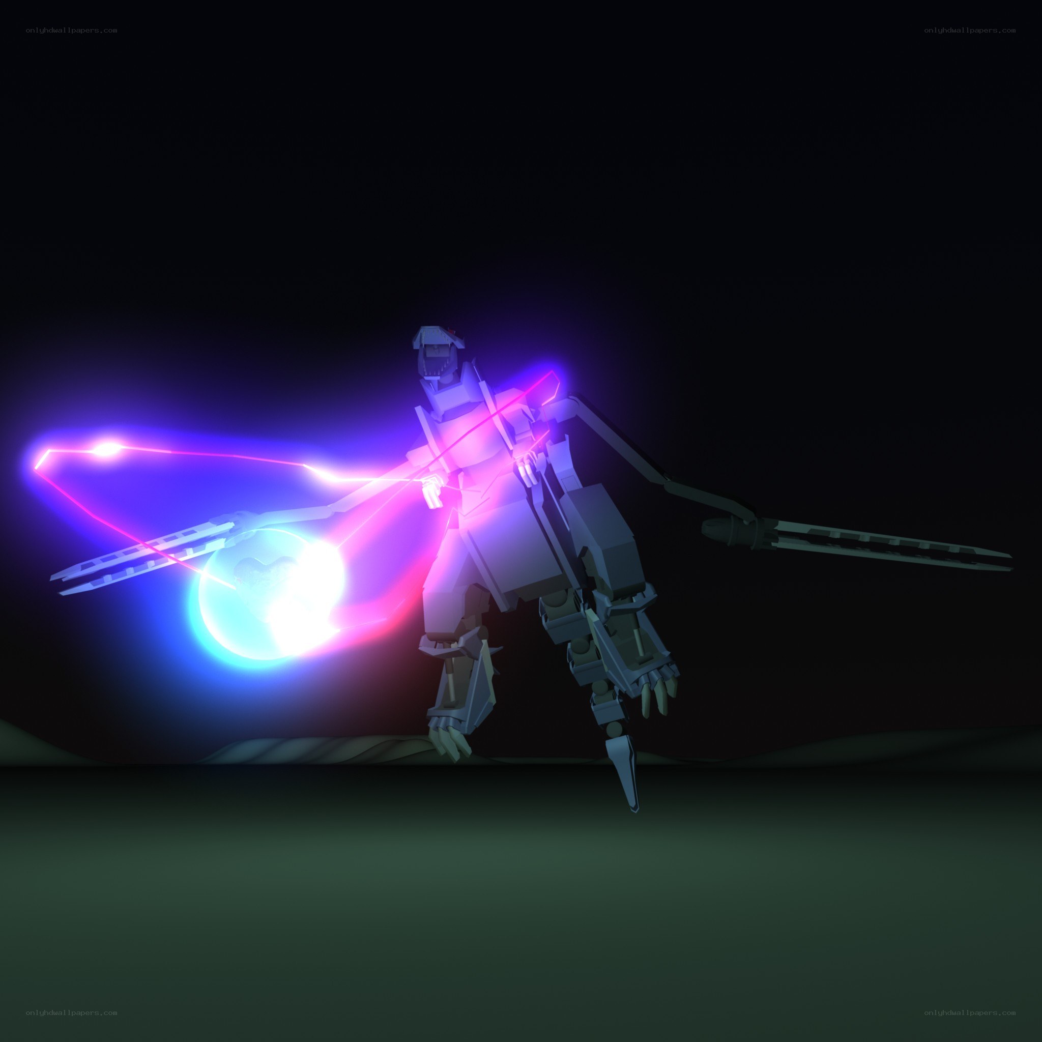 robotic warrior with energy blades