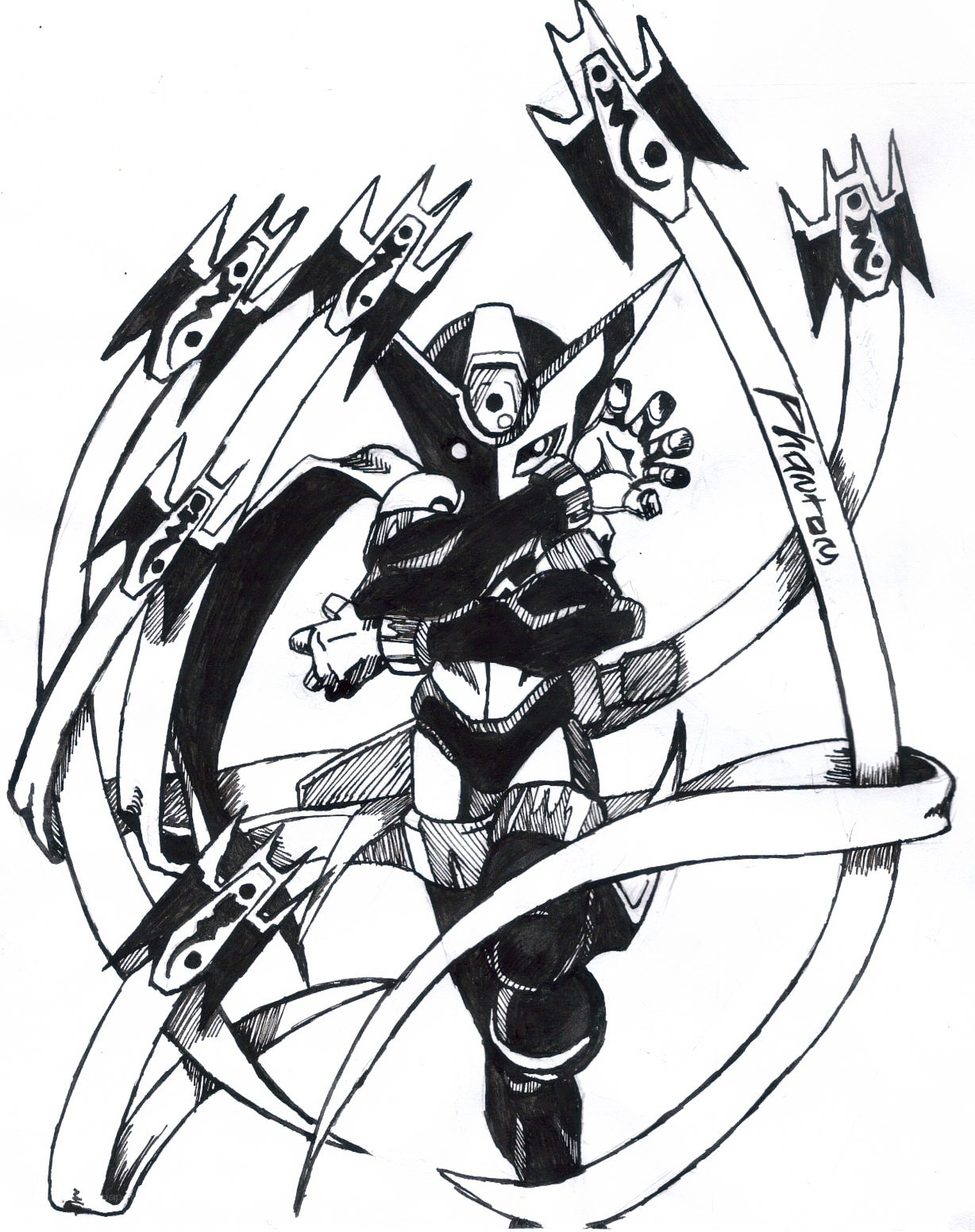 robotic warrior with energy blades