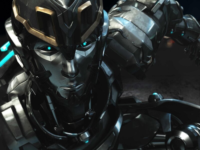 Robotic Warrior with Glowing Eyes — Black