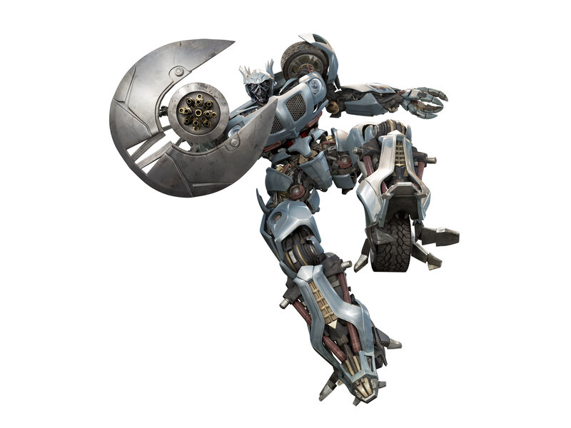 Robotic Warrior with Shield — Gray