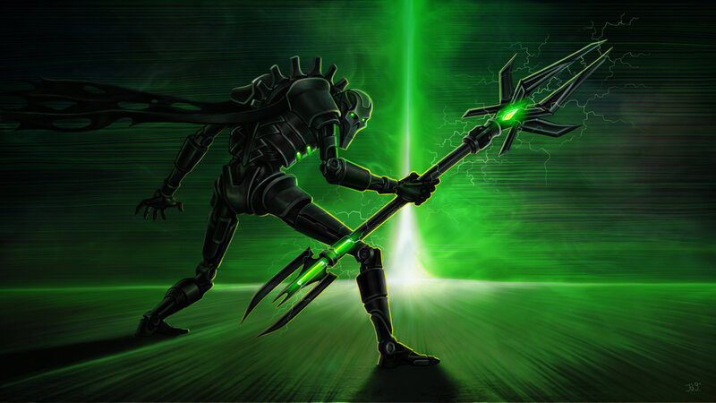 Robotic Warrior with Staff