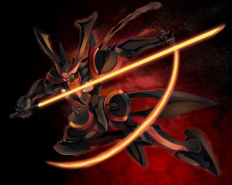 Robotic Warrior with Sword — Black